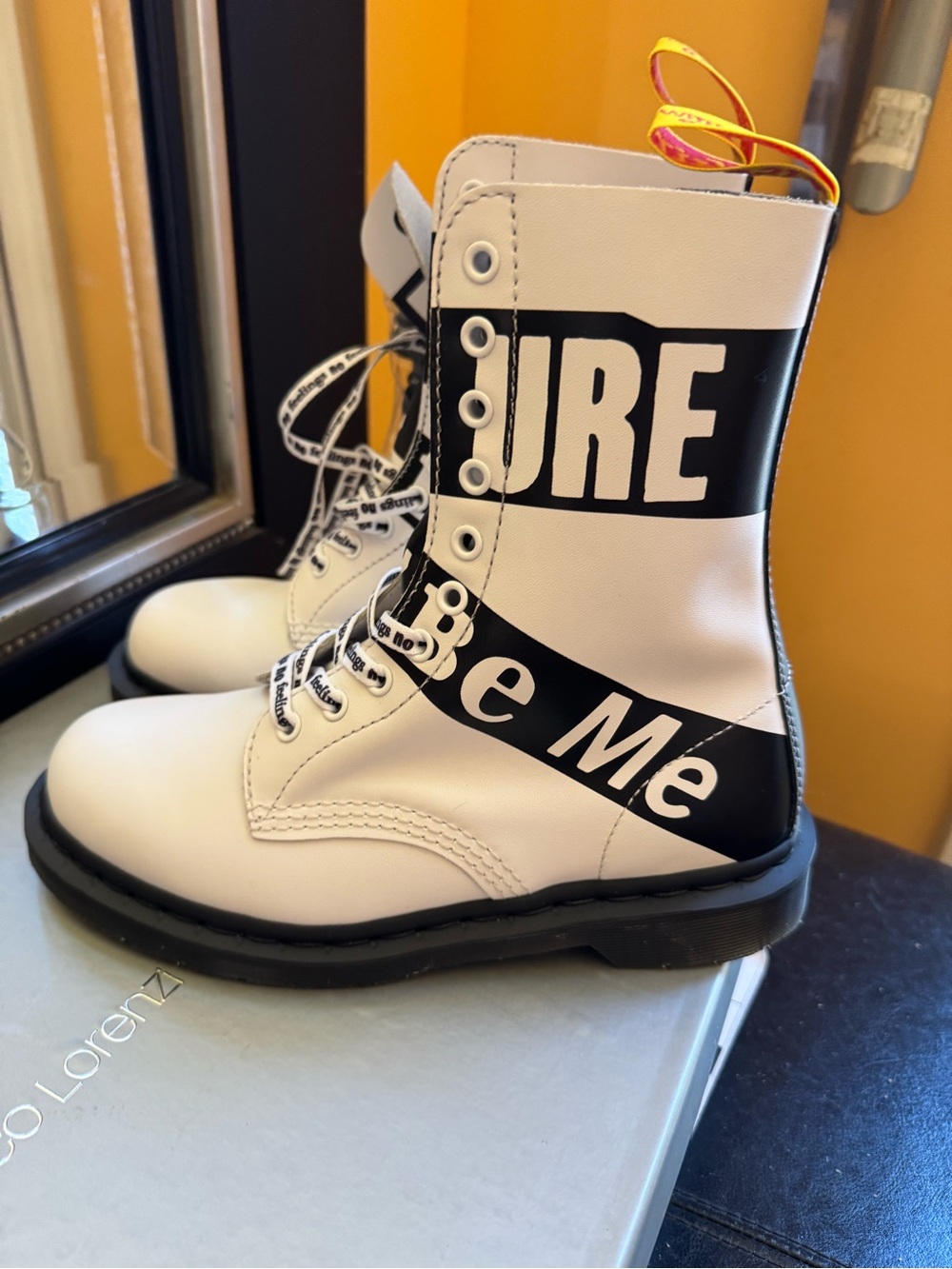 White Graphic women Combat Boots - Be Me